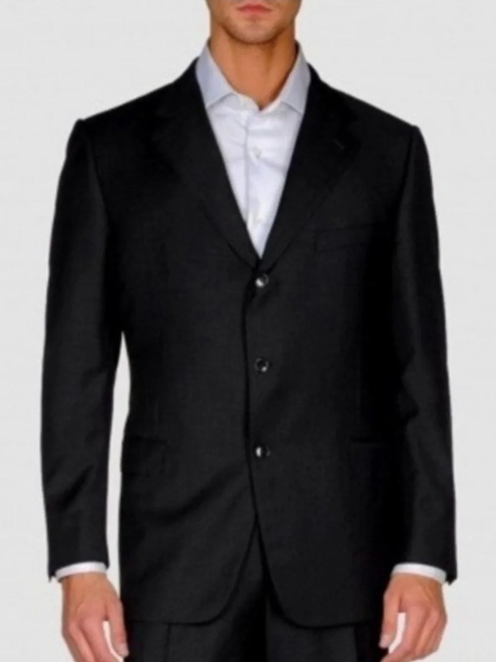 ERMENEGILDO ZEGNA WOOL CLASSIC BLACK BLAZER SIZE 44